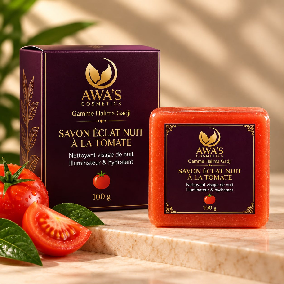 SAVON ÉCLAT NOCTURNE À LA TOMATE - Halima Gadji